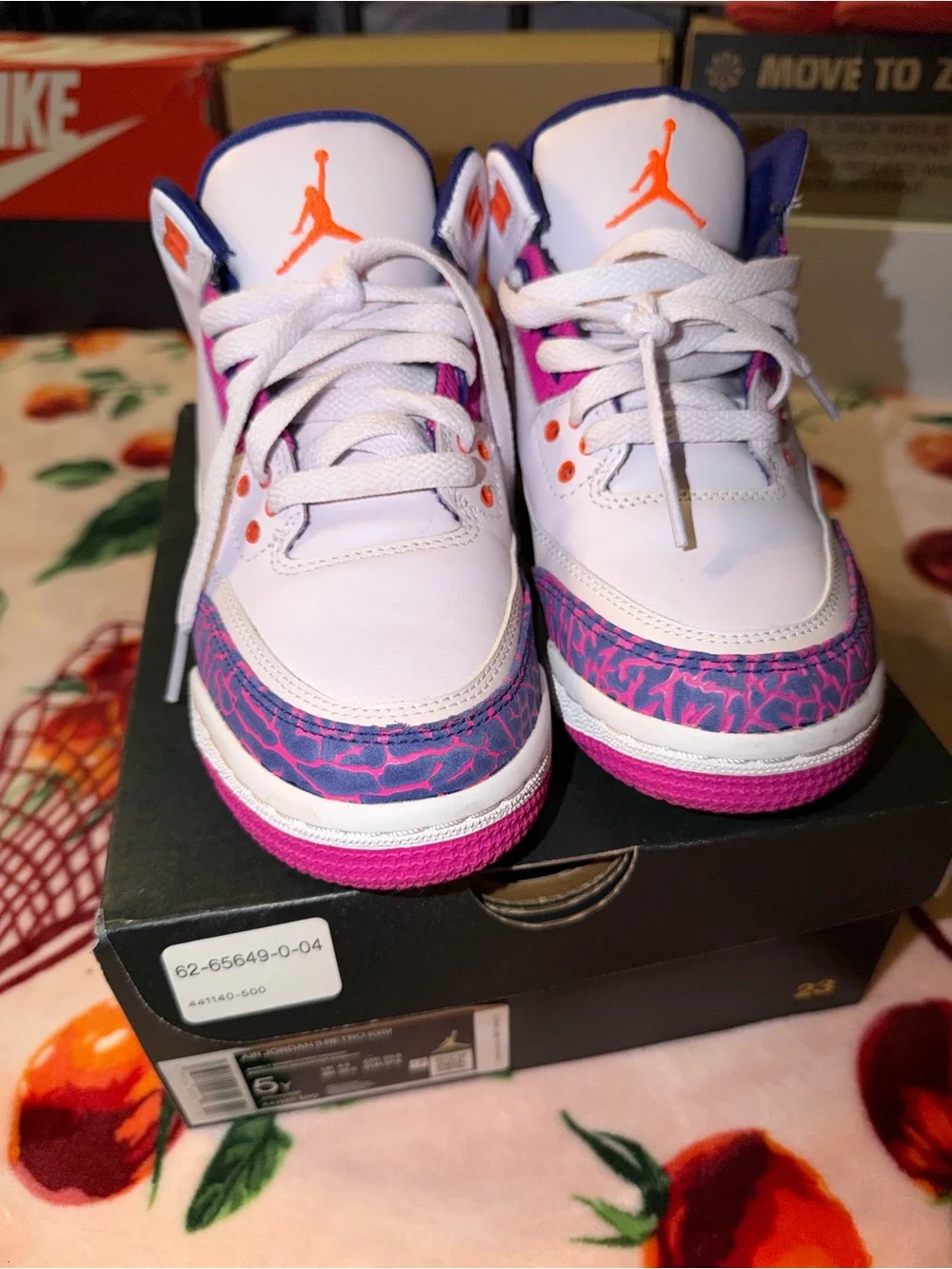 Jordan 3 Retro Barely Grape (GS) 5Y Like New In Box Girls Shoes Sneakers